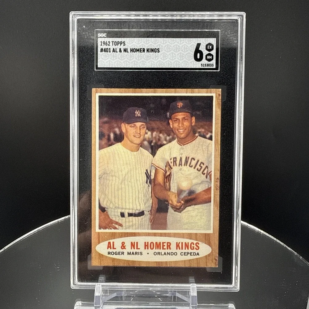 1962 Topps AL & NL Homer Kings #401 SGC 6 Roger Maris Orlando Cepeda